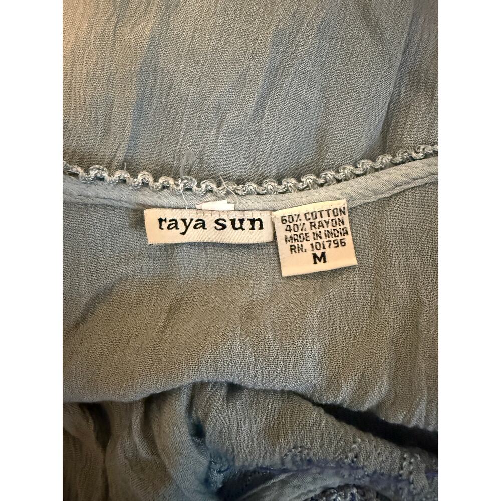 Raya Sun Embroidered Ombré Tank Sun Dress Size M Purple India Beach Palm Tree - Picture 5 of 5